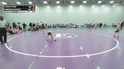 56 lbs Rr Rnd 3 - Grant Sauer, Iron Faith Gold - EL vs Brendon Ralston, Mat Warriors Orange K6 - EL