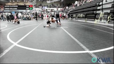 61 lbs Semifinal - Jaxon Clayborn, WTC vs Creed Williams, Harrah Little League Wrestling