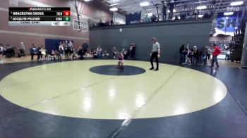 55 lbs Cons. Semi - Gracelynn Cross, Team Real Life Wrestling vs Jocelyn Peltier, Kimberly Bulldog Wrestling Club