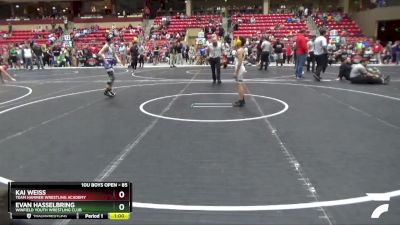 85 lbs Semifinal - Kai Weiss, Team Hammer Wrestling Academy vs Evan Hasselbring, Winfield Youth Wrestling Club