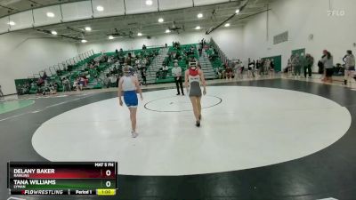 100 lbs Cons. Round 2 - Delany Baker, Rawlins vs Tana Williams, Lyman