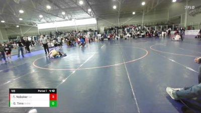 105 lbs Quarterfinal - Tad Nebeker, Southwest Wolverines vs Grady Tims, Bridger Valley Bruins Wrestlin