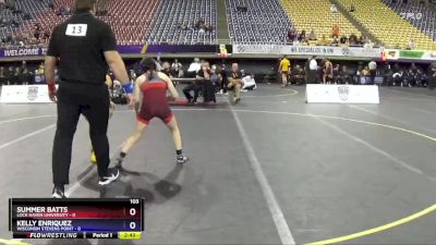 103 lbs Round 1 (3 Team) - Summer Batts, Lock Haven University vs Kelly Enriquez, Wisconsin Stevens Point