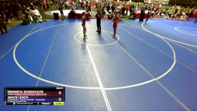 125 lbs Cons. Round 2 - Simoneta Zickeviciute, James Monroe High School Wrestling vs Grace Leach, Community Youth Center - Concord Campus Wrestling