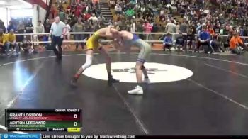 120 lbs Champ. Round 1 - Grant Logsdon, Lingle-Ft. Laramie/Southeast vs Ashton Leegaard, Thunder Basin High School
