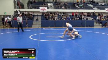 125 lbs 7th Place Match - Brayden Boyd, Corban University vs Markus Johnson, Corban University