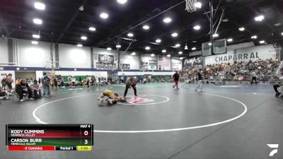 157 lbs Quarterfinal - Kody Cummins, Murrieta Valley vs Carson Burr, Temecula Valley