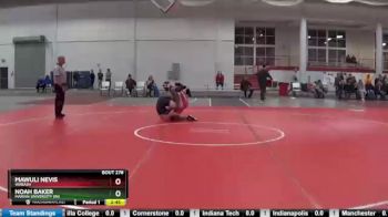 157 lbs 7th Place Match - Mawuli Nevis, Wabash vs Noah Baker, Marian University (IN)