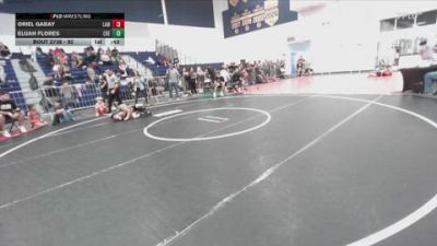 92 lbs Cons. Semi - Oriel Gabay, LAWC vs Elijah Flores, Credo
