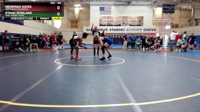 184 lbs Cons. Round 1 - Ethan Rowland, Carl Albert State vs Nehemiah Hayes, Northeast Oklahoma