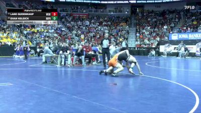 2A-150 lbs Champ. Round 1 - Lane Gudenkauf, West Delaware, Manchester vs Evan Kelsick, North Polk