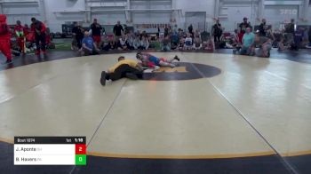 80-B lbs Round 2 - Josue Aponte, OH vs Beau Havers, PA