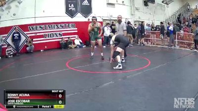 182 lbs Quarterfinal - Sonny Acuna, Northview vs Jose Escobar, Santa Barbara