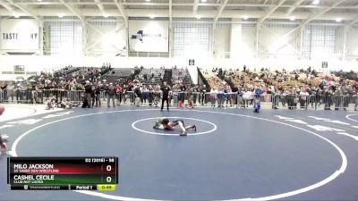 58 lbs Semifinal - Milo Jackson, SV Saber Den Wrestling vs Cashel Cecile, Club Not Listed