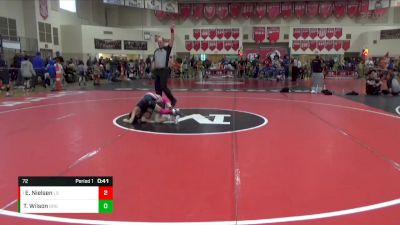 72 lbs Semifinal - Elias Nielsen, Le Sueur-Henderson vs Trevor Wilson, Grand Rapids Grapplers