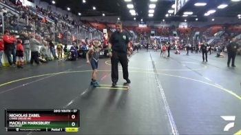 57 lbs Champ. Round 2 - Macklen Marksbury, Fruitport vs Nicholas Zabel, L`Anse Creuse WC