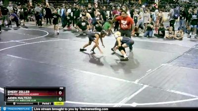 80 lbs Quarterfinal - Aiden Maltezo, Canon City Wrestling Club vs Emery Zeller, Black Fox Wrestling Academy