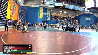 106 lbs Champ. Round 1 - Julian Zargo, St John Vianney vs Edward George, Blair Academy