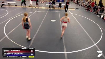 102-108 lbs Semifinal - Aubrey Hoveland, IA vs Charlotte Crowston, ND