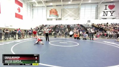 58 lbs Cons. Round 4 - Weston Whipple, Journeymen Wrestling Club vs Crixus Bennion, Olean Wrestling Club