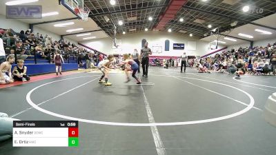 58 lbs Semifinal - Aubrey Snyder, Dark Cloud Wrestling Club vs Easton Ortiz, Keystone Wrestling Club