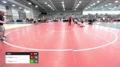 75 lbs Semifinal - Ryder Ream, POWA vs Zavier Olver, Mat Assassins White