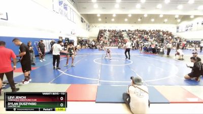 113 lbs Cons. Round 1 - Dylan Duszynski, Lancers WC vs Levi Jenchi, Threshold Wrestling Club