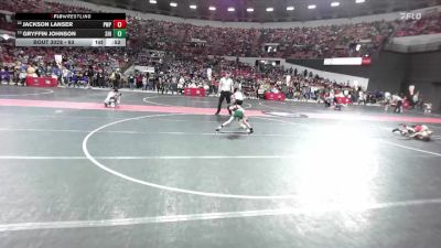 63 lbs Champ. Round 1 - Jackson Lanser, Port Washington Piranhas vs Gryffin Johnson, Shiocton