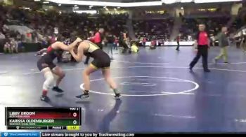 155 lbs Champ. Round 2 - Karissa Oldenburger, Waverly-Shell Rock vs Libby Groom, North Mahaska