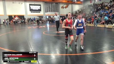 72 lbs Cons. Round 2 - Abel Newcomb, LeClere Cougars vs Bryson Gallagher, LMWC