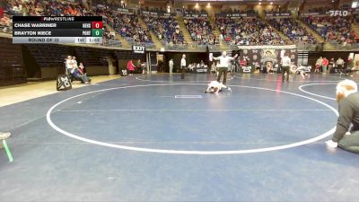 55 lbs Round Of 32 - Chase Warriner, Nehsaminy vs Brayton Niece, Port Allegany