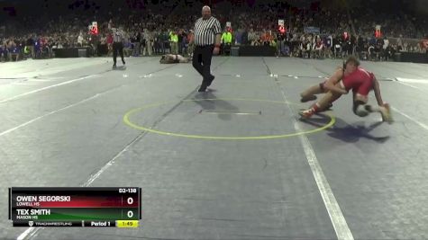 D2-138 lbs Quarterfinal - Owen Segorski, Lowell HS vs Tex Smith, Mason HS