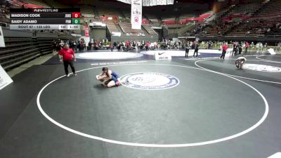 135 lbs Champ. Rd Of 16 - Madison Cook, Justin Garza High School Wrestling vs Saidy Adamo, Project 8 Wrestling