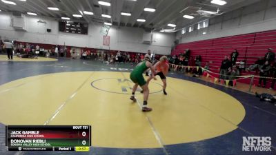 167 lbs Cons. Round 3 - Donovan Riebli, Sonoma Valley High School vs Jack Gamble, California High School