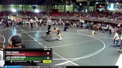 70 lbs Champ. Round 1 - Jax Eimermann, York Wrestling Club vs Tag Craig, Cozad Wrestling Club