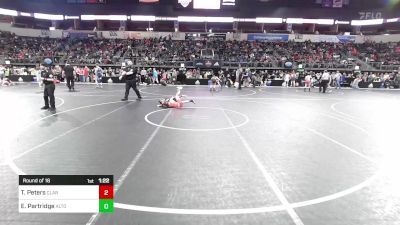 85 lbs Round Of 16 - Tristan Peters, Claremore Wrestling Club vs Ezekiel Partridge, Alton Little Redbirds WC