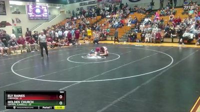144 lbs Quarters & 1st Wb (16 Team) - Holden Church, Central (Carroll) vs Ely Raines, Chestatee