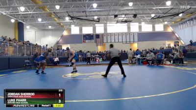 215 lbs Semifinal - Jordan Sherrod, Vancleave High School vs Luke Pharr, Oxford High School