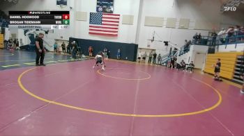 105 lbs Quarterfinal - Daniel Hogwood, Thermopolis Middle School vs Brogan Tidemann, Worland Middle School