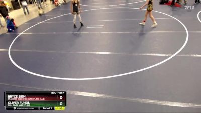 108 lbs Semifinal - Bryce Siem, St. James Cyclones Wrestling Club vs Oliver Fuhol, Rum River Wrestling