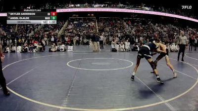 1A 106 lbs Semifinal - Angel Olalde, Mount Airy High School vs Skyler Anderson, Robbinsville High School