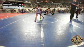 90 lbs Quarterfinal - Laney Henning, Cotton County Wrestling Club vs Harper Tecumseh-Sands, Mojo Grappling Academy
