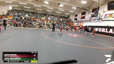 62 lbs Cons. Round 3 - Aisyn Brown, Riverton USA Wrestling vs Knox DeMunbrun, Worland Wrestling Club