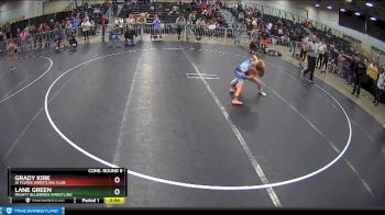 74 lbs Cons. Round 6 - Grady Kirk, Hi Flyers Wrestling Club vs Lane Green, Mighty Bluebirds Wrestling