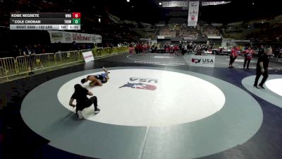 132 lbs Quarters - Kobe Negrete, Wright Wrestling Academy vs Cole Cronan, Turlock High School Wrestling