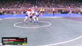 D3-120 lbs Quarterfinal - Braden Broderick, Dundee HS vs Vincent Stamm, Lakewood HS
