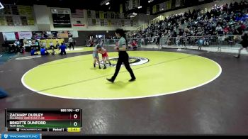 67 lbs Semifinal - Brigitte Dunford, Team SoCal vs Zachary Dudley, Fallbrook Wrestling Club