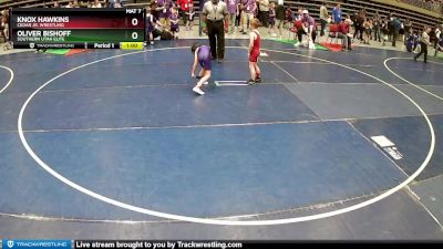 54 lbs Cons. Round 1 - Oliver Bishoff, Southern Utah Elite vs Knox Hawkins, Cedar Jr. Wrestling