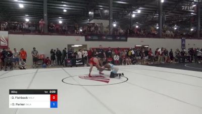 86 kg Quarterfinal - Dylan Fishback, Wolfpack Wrestling Club vs Deanthony Parker, Oklahoma Regional Training Center