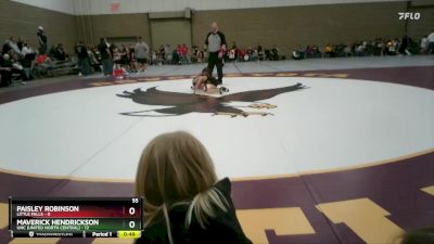 55 lbs Semis (4 Team) - Paisley Robinson, Little Falls vs Maverick Hendrickson, UNC (United North Central)